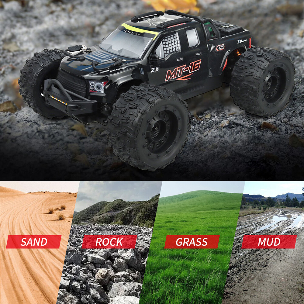 ZD Racing MT-16 4WD 2.4GHZ 4CH Brushless Motor 80Km/h 1/16 Off-Road RC ...