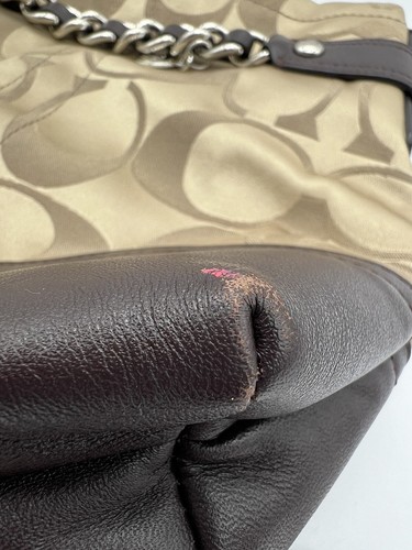 Coach Signature Purse Crossbody Satchel Chain Accent Adjustable K1173-F18862 - 第 5/14 張圖片
