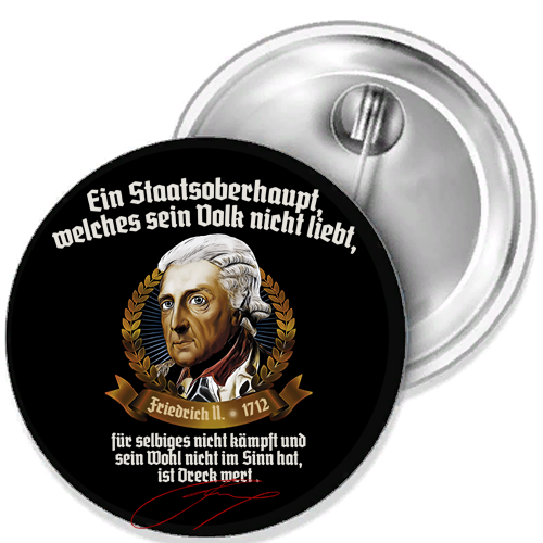 Friedrich der Große: Ein Button Anstecker Pin div. Größen Auto-Magnet Aufnäher - Bild 1 von 4