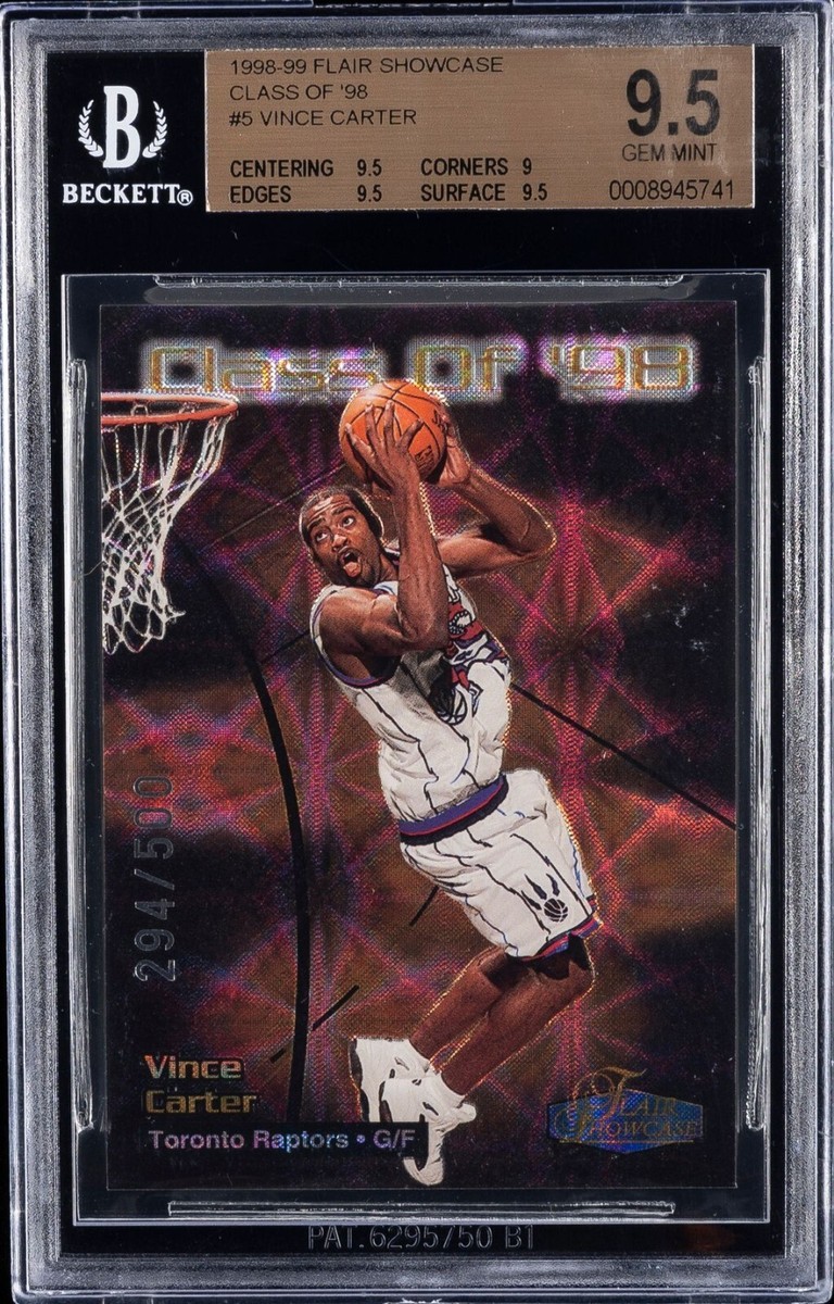 1998 FLAIR SHOWCASE CLASS '98 ROOKIE CARD #5 VINCE CARTER