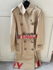 Burberry Logo Trench Coat For Women Size 4uk