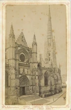 France Gironde Bordeaux Eglise Saint-Michel Vintage Print Cabinet Card. Tirag