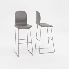 2015 Jasper Morrison for Cappellini Tate Bar Stools in Grey Leather 7x Available