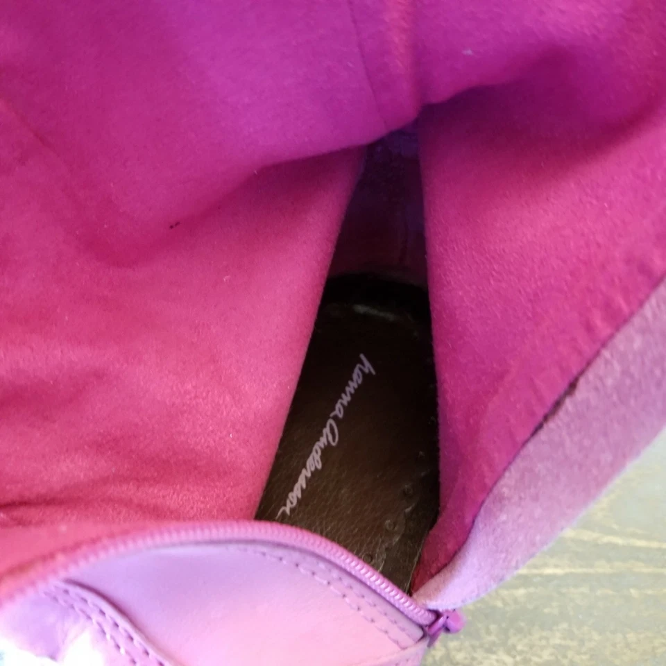 Hanna Andersson Rosa Cremallera Interior Rosa Cuero Botas Grandes Niños Niñas EU 37 US 4.5-5 Foto 2 de 4