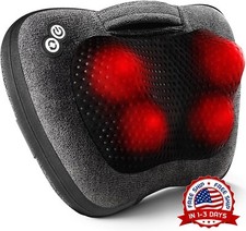 MEJOR Masajeador de cuello y espalda Almohada de masaje con calor Nuevo US