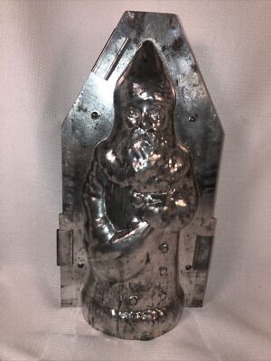 GES GESCH  Old St Nicholas With Bag Chocolate Mold- Vintage Makers Mark 9 3/4 In