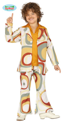 COSTUME CARNEVALE RAGAZZO ANNI 70 DISCO PARTY VESTITO GUIRCA BAMBINO  DISCOTECA