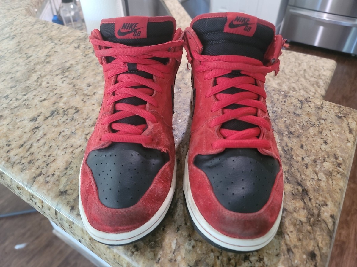 Nike SB Dunk Mid Red Black Sz 11.5 | eBay