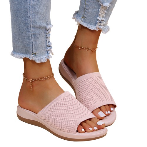 Sandalias planas de playa de verano para mujer y dama sin cordones de moda - Imagen 13 de 34