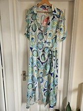 Ladies, Printed Maxi Wrap Dress by 101 Idees, UK size L/XL.
