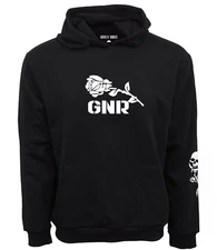 GUNS N ROSES SKULL ROSE BLACK  HOODIE