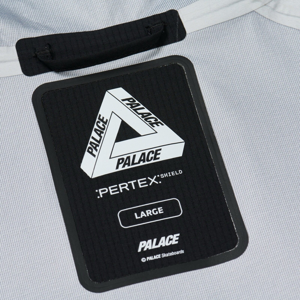 Palace BLACK PERTEX 3L ARMOR JACKET Large Hooded Waterproof Shell 