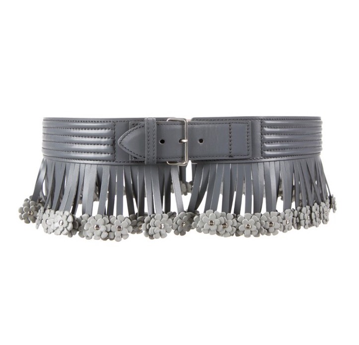 SALE【Alaia】リング ラージベルト ALAIA Paris Wide Gray Leather Fringe Flower Waist Belt | eBay