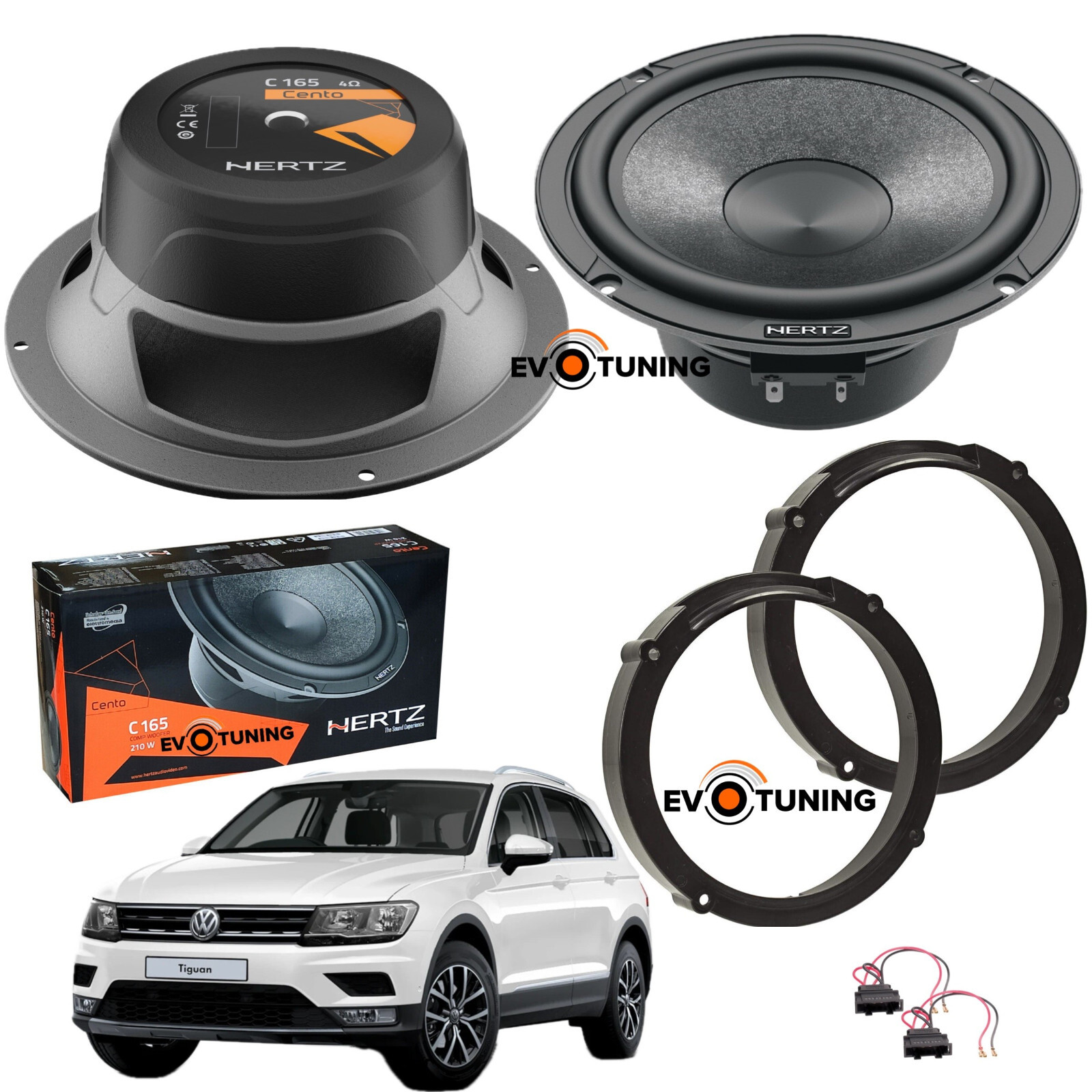 Kit Audio Posteriore Tiguan: 2 Woofer Hertz C165 210W Max