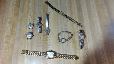 6) Vintage Ladies WatchesLot,Timex,Seiko,Bulova,Louvic 