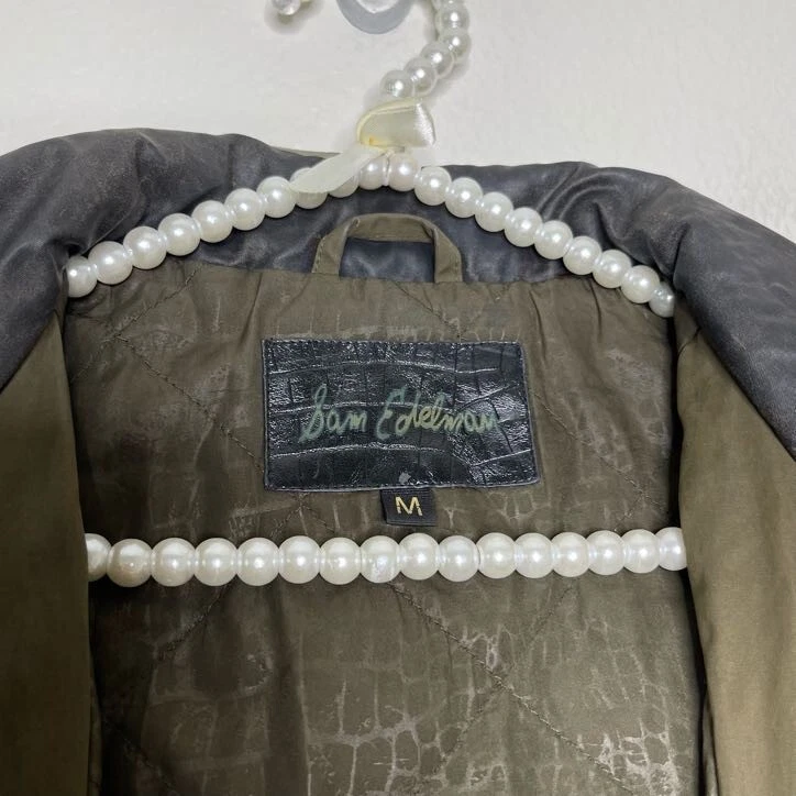 VETEMENTS Sam Edelman Jacket Medium Olive Green Military Utility Full Zip Hide Away Hoodie