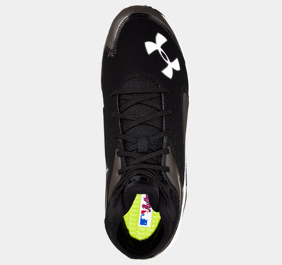 Under Armour UA Mens Yard Mid ST Metal Baseball Cleats BLACK