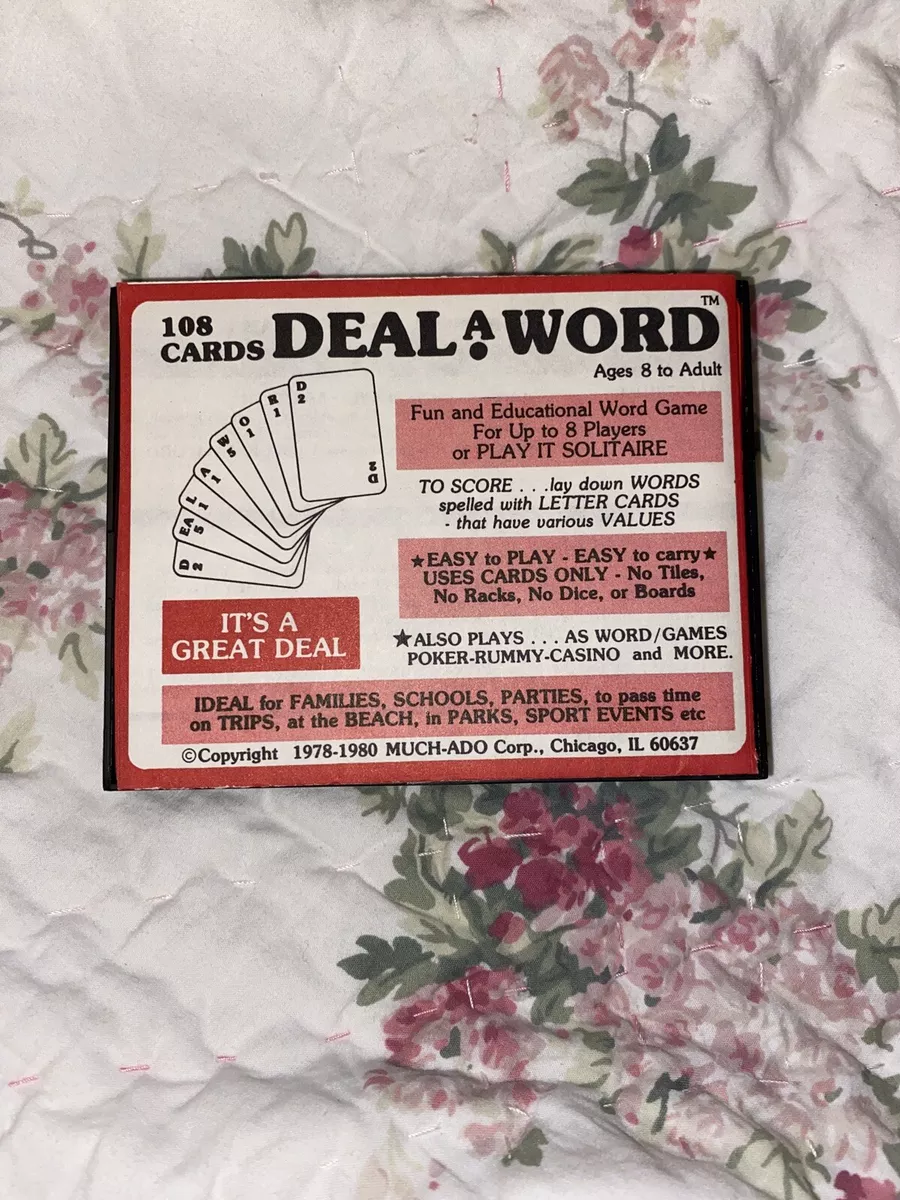 Vintage Deal-a-Word Card Game 108 Cards Much-Ado Corp Chicago 1978-1980