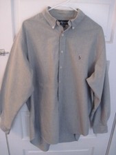 Ralph Lauren Men s Large 16.5 Gray Cotton Long Sleeve Button Down Shirt