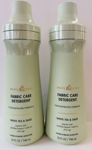 2 New Bath & Body Works WHITE TEA & SAGE 32 Fl Oz Fabric Care Detergent Lot Set