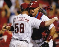 A.J. ELLIS  PHILADELPHIA PHILLIES  ACTION SIGNED 8x10