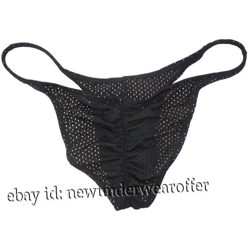 Sexy Men Posing Skimpy String Bikini Briefs Underwear Breath Holes Pucker Briefs - Picture 12 of 21