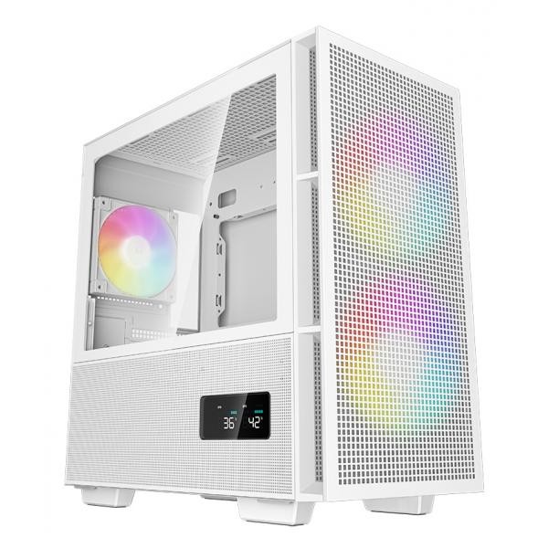 Deepcool Bianco Ch360 Argb Digital Micro Tower Matx Vetro Temperato Usb-C - Immagine 2