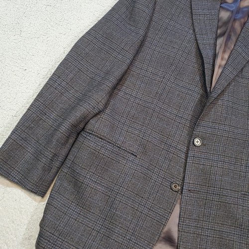 Ralph Lauren Blazer Sport Coat Jacket Mens 44L Gray Blue Plaid 100% Wool - Picture 4 of 20