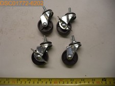 Qty 12 3 Sets of 4 : Caster Sets, Lock  Standard 2 1/8" OH 1 1/2" x 5/8" Wheel