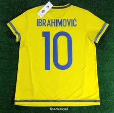 Adidas Women's IBRAHIMOVIC Sweden Home Soccer Jersey, S00856, Yellow, Size L