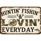Vintage Hunting Fishing Rustic Tin Metal Signs Home Décor Wall Art 8x12