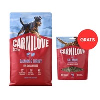 Carnilove Active Trockenfutter Lachs Getreidefrei 4 Kg+Soft Snack Salmon 200G