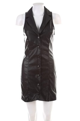 Bershka Kleid Kunstleder S schwarz