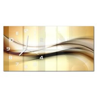 Wanduhr Aus Glas Im Querformat Abstrakter Hintergrund WeißE Zeiger 60X30 Cm