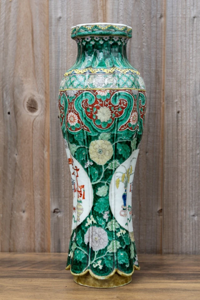 Chinese Famille Verte Wucai Vase 18/19th Century 39cm Tall - Image 2 of 4