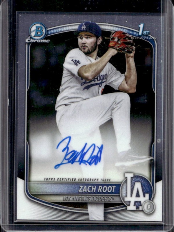 2025 Bowman Draft Zach Root Chrome Auto Autograph 1st Prospect #CPA-ZR Dodgers