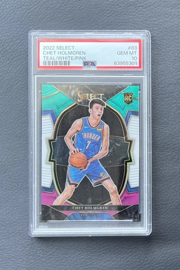 CHET HOLMGREN 2022-23 SELECT CONCOURSE TEAL WHITE PINK ROOKIE /49 PSA 10  💎