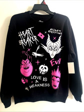 Disney Villains Heartbreaker Maleficent Ursula Black Sweatshirt S 4-6