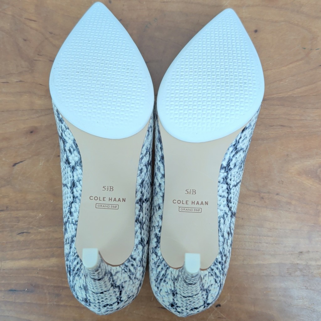 EUC Cole Haan Grand Ambition Leather Snake Pattern Heels View 2