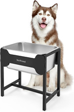 2.5 Gallon Elevated Dog Water Bowl for Large Breeds, 14.2" Tall Raised Stainless