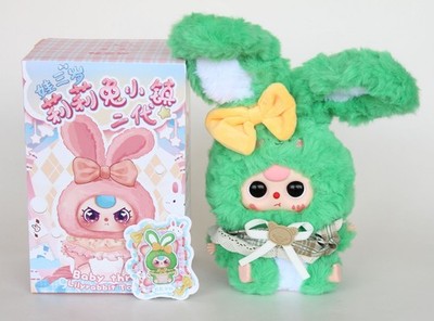 MOVEABLE EYES Baby Three BB3 Green Plush Bunny Rabbit Lilyrabbit Town V1 Pendant