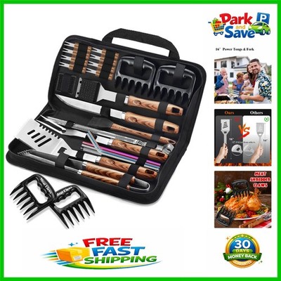 27-Piece  BBQ Tool Set - Gift for Men & Dads, Stainless Steel Utensils