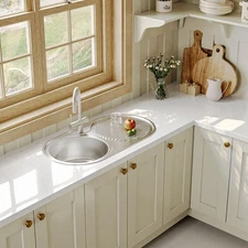 Naiture 36" Drop-In Stainless Steel Kitchen Sink, Single Bowl with Drainboard