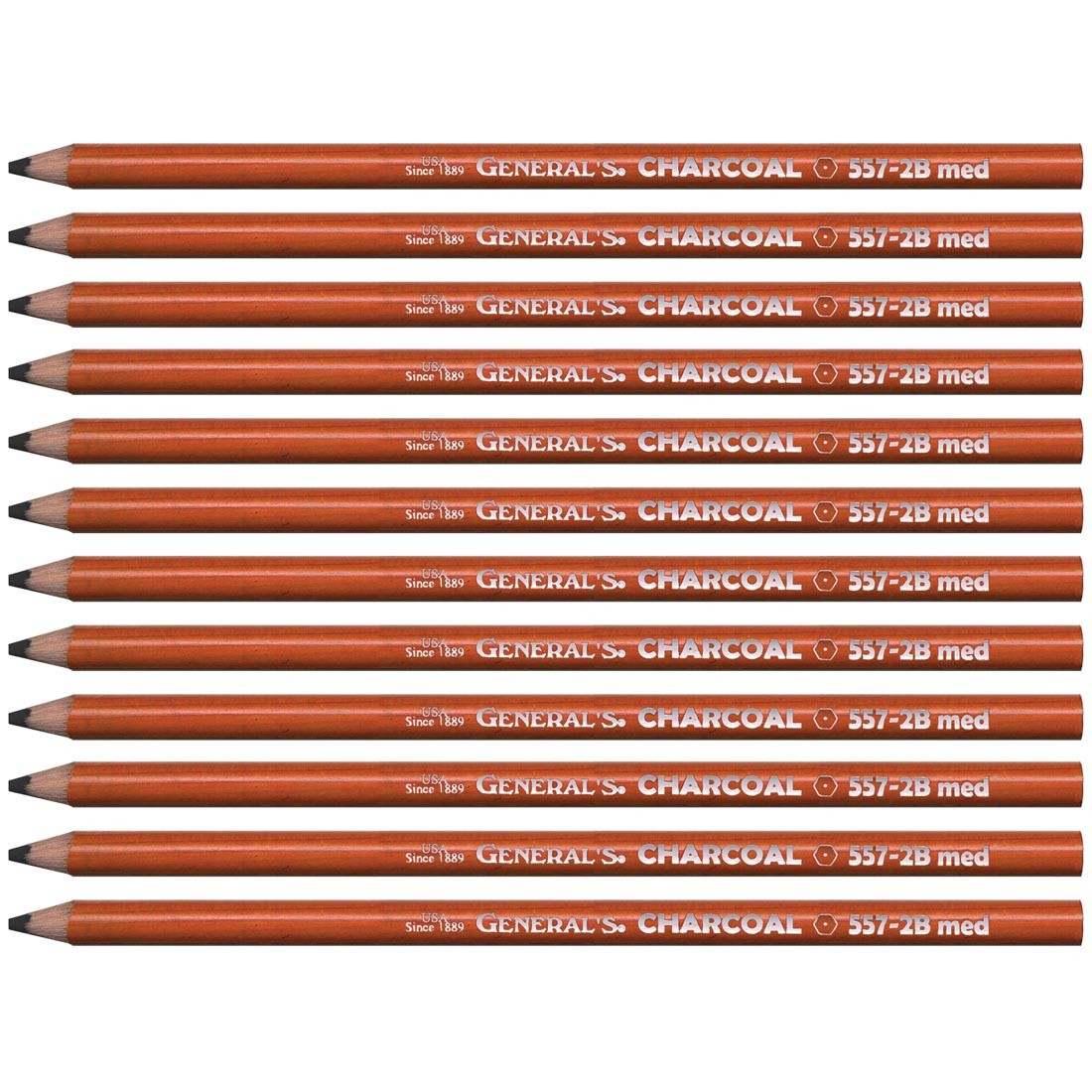 General's Charcoal Pencils 2B 12-Count Package
