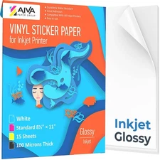 Limia's Care Printable Vinyl Sticker Paper for Inkjet Printer - Glossy White ...