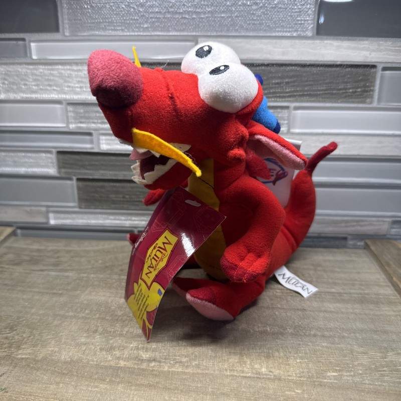 Disney's Retired Mulan Mushu Dragon Beanie Plush Toy With Original Tag *No Sound