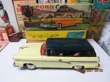 FORD CUSTOM RANCH WAGON FRICTION BOXED N MINT WORKS 1956 TWO TONE BANDAI JAPAN