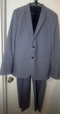 Banana Republic Tailored Fit Blue 2 Piece Suit Blazer 44 Long Pants-35x32