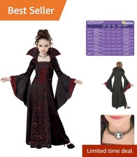 Enchanting Black & Red Royal Vampire Costume for Kids - Small Size Available