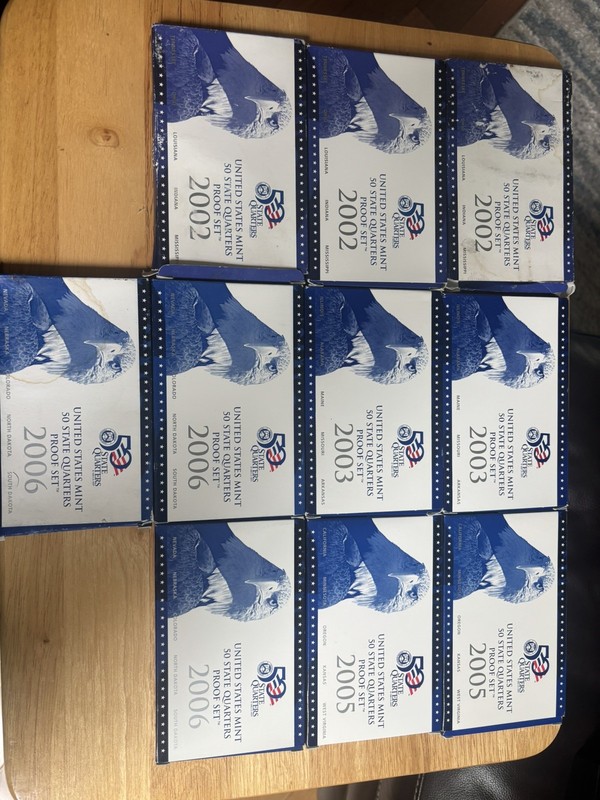 United States 50 State Quarters Proof Set 2002,2003,2005,2006 All COA 